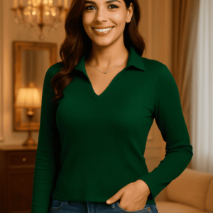 Gilded Grace Full Sleeve Collared Top